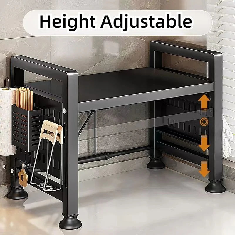 Expandable Microwave Oven Storage Shelf for Kitchen Counter