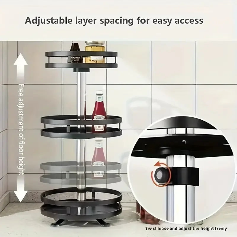 360° Rotating Spice Rack Organizer with Non-Slip Base