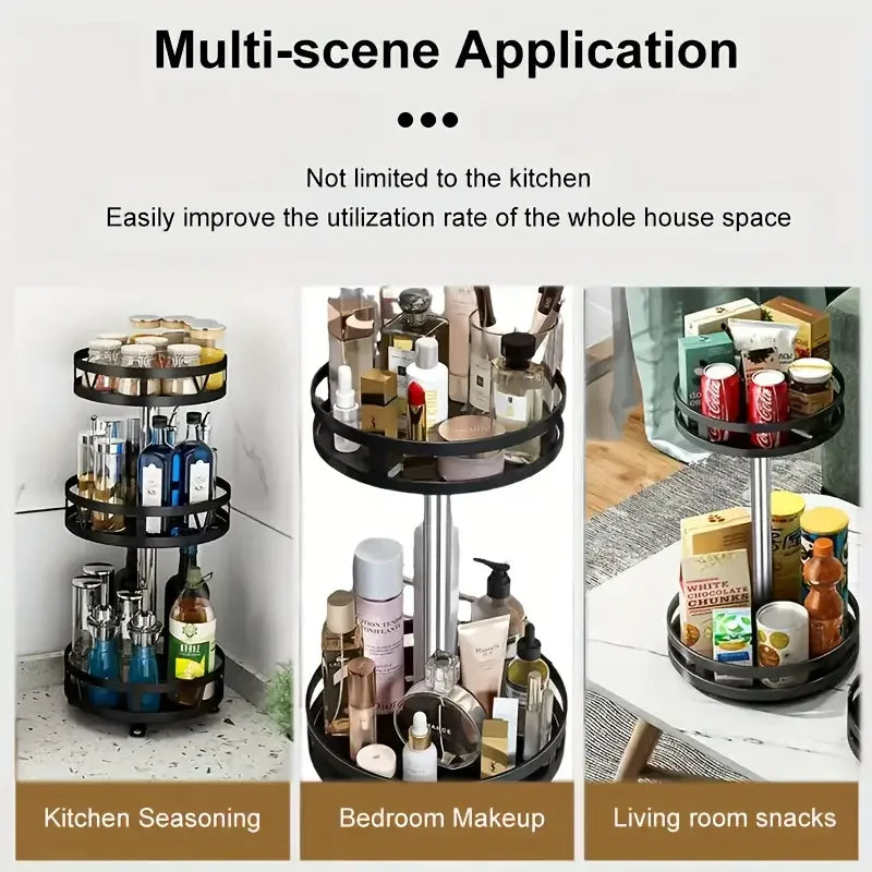 360° Rotating Spice Rack Organizer with Non-Slip Base