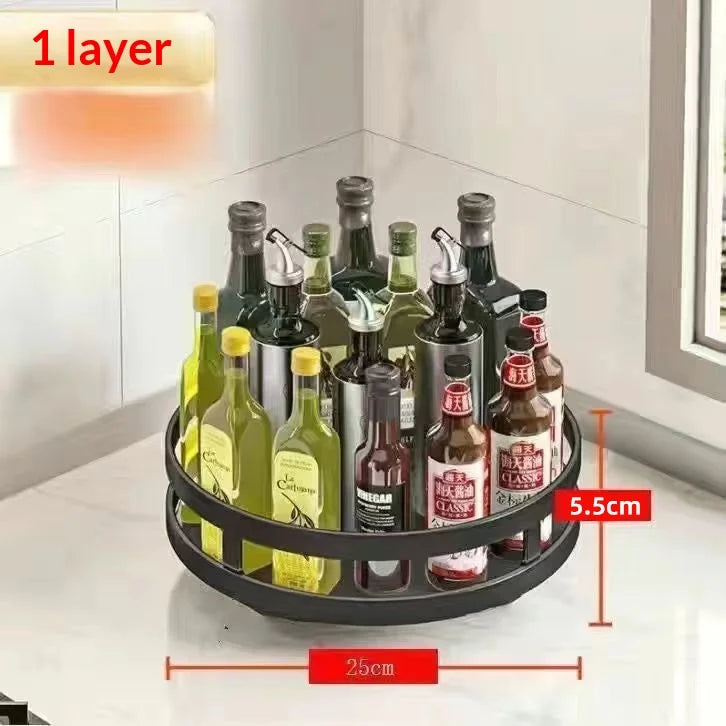 360° Rotating Spice Rack Organizer with Non-Slip Base