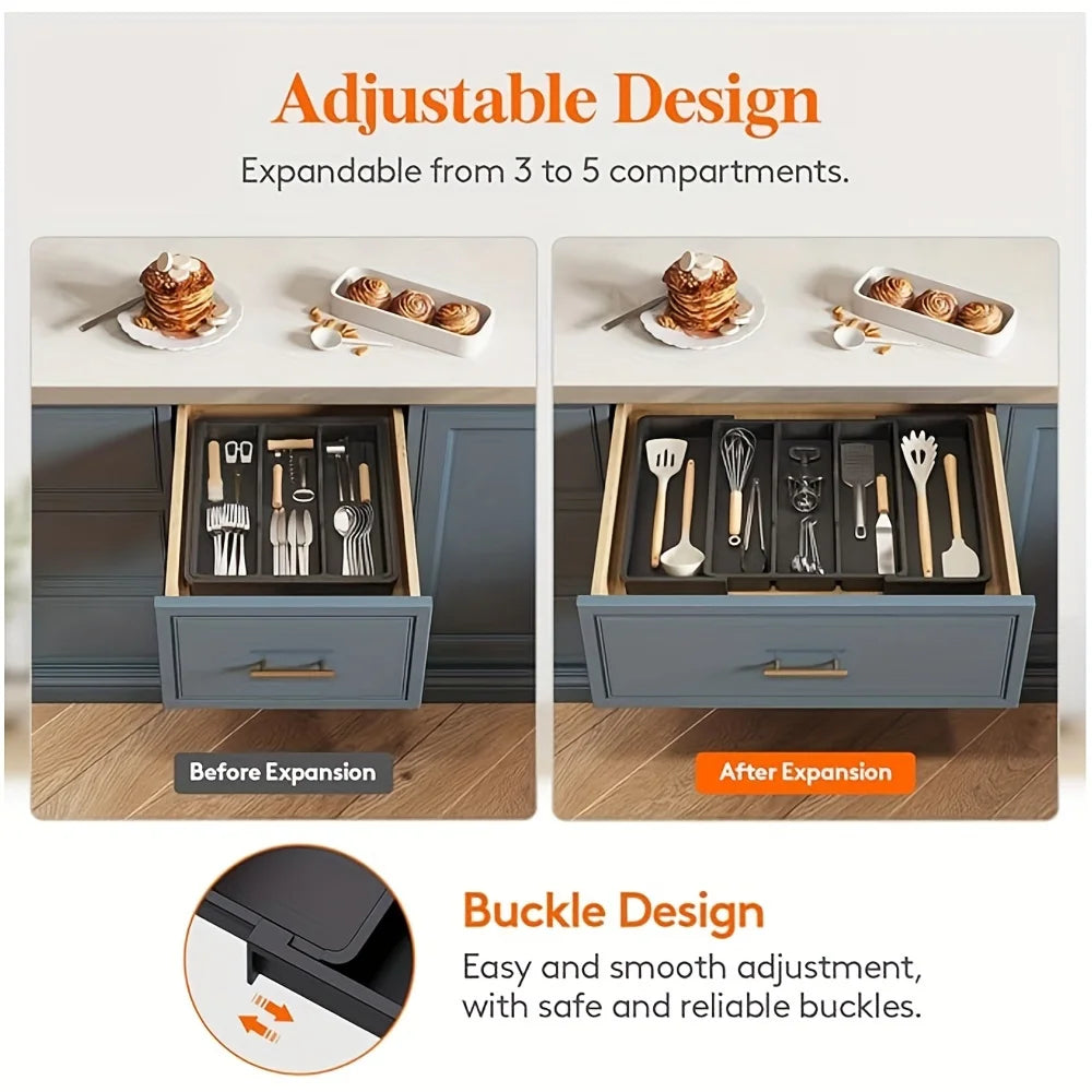Expandable Kitchen Drawer Organizer for Cutlery & Utensils