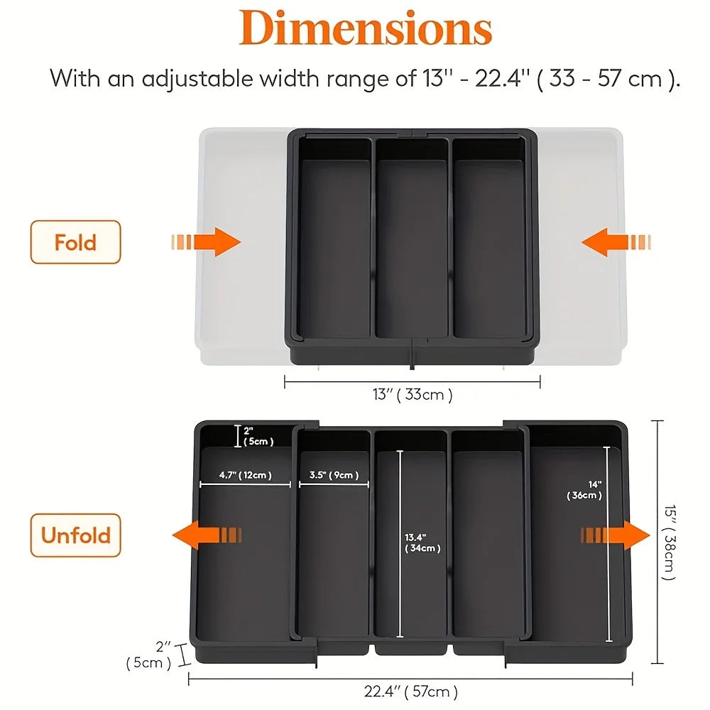 Expandable Kitchen Drawer Organizer for Cutlery & Utensils