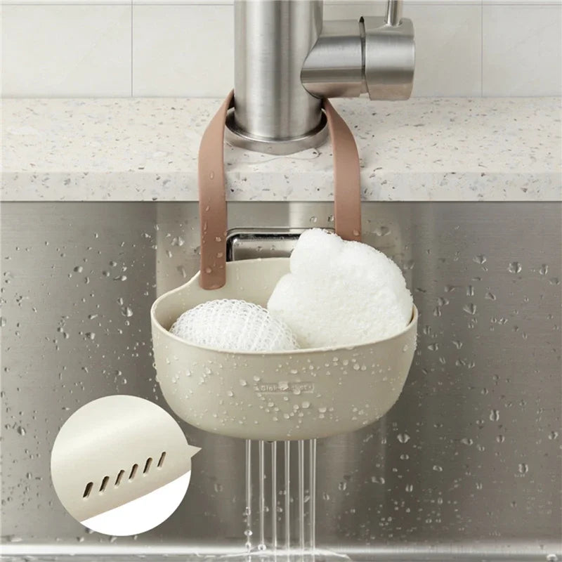 Adjustable Kitchen Sink Sponge Holder & Drain Basket