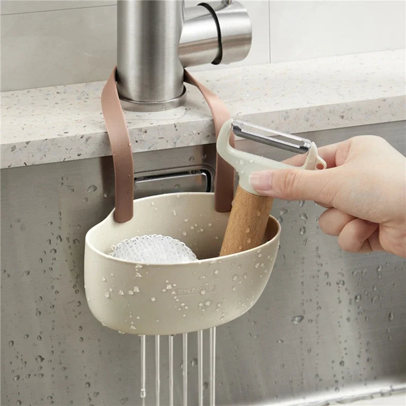 Adjustable Kitchen Sink Sponge Holder & Drain Basket