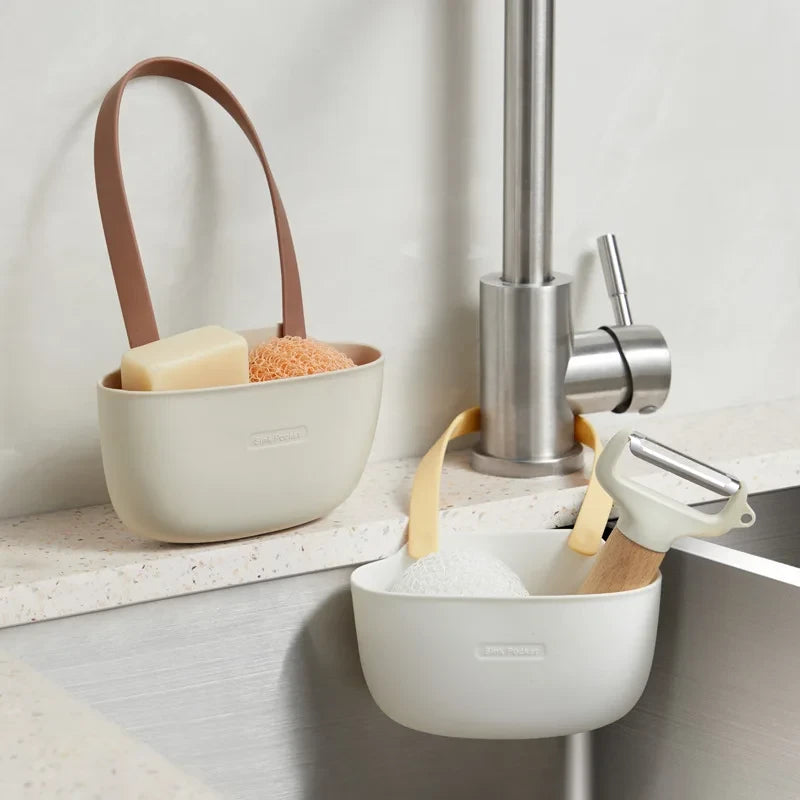 Adjustable Kitchen Sink Sponge Holder & Drain Basket