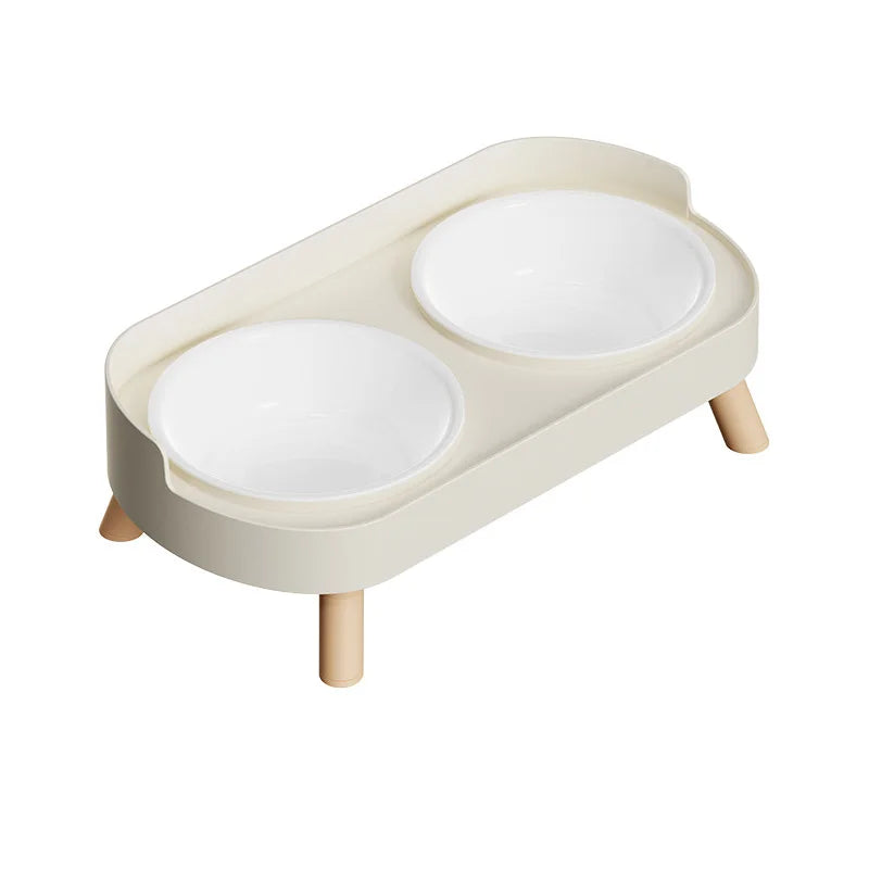 Elevated Stainless Steel Double Pet Bowl with Non-Slip Base