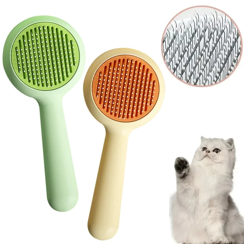 Self-Cleaning Pet Grooming Brush for Cats & Dogs