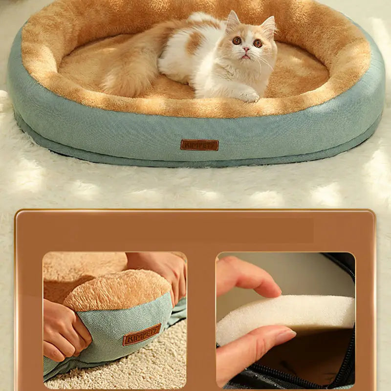 Washable Calming Pet Bed for Cats & Small Dogs