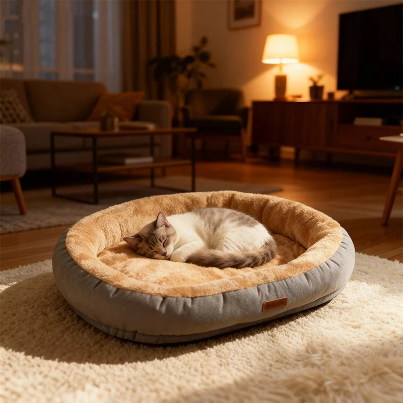 Washable Calming Pet Bed for Cats & Small Dogs